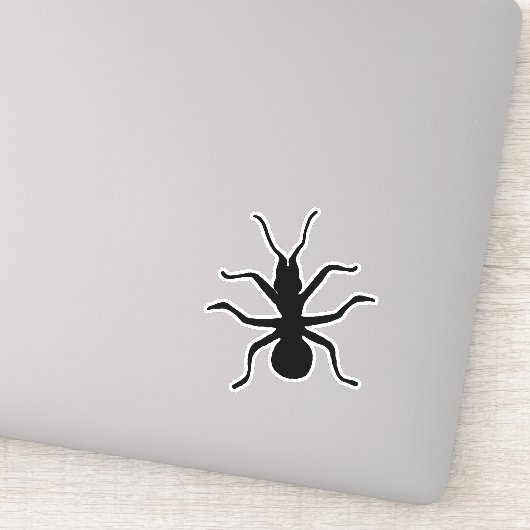 Silhouet Groot Zwart Kruipende Mier Insect Sticker (Detail)