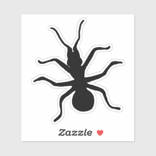 Silhouet Groot Zwart Kruipende Mier Insect Sticker (Vel)