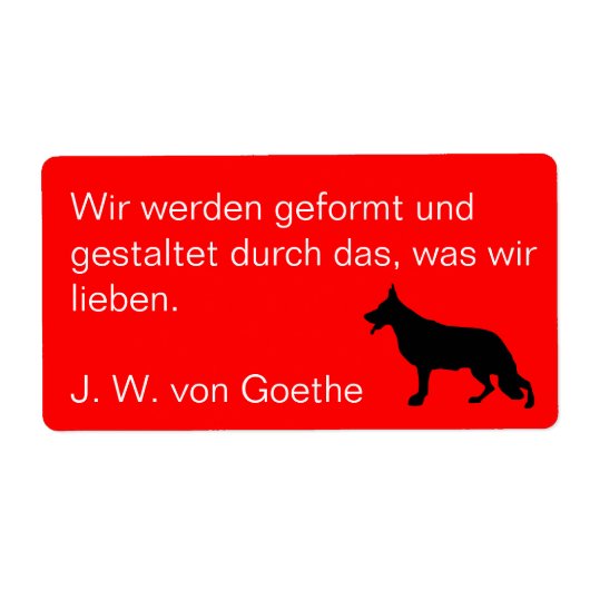 Silhouet herdershond etiket (Voorkant)