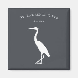 silhouet Heron Egret staand gepersonaliseerd Magneet