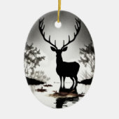 Silhouet, hert, ovaal hangend ornament (Voorkant)