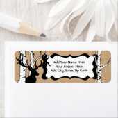 Silhouet Herten Berken Bos Adresetiketten Etiket (Insitu)