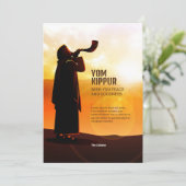 Silhouet, het blazen van de Shofar Ramshoorn Groet Kaart (Staand voorkant)