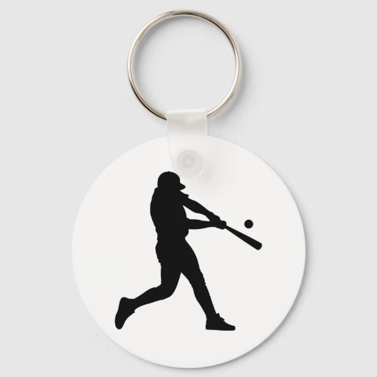 Silhouet Honkbalspeler Sleutelhanger (Voorkant)