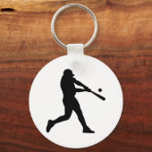 Silhouet Honkbalspeler Sleutelhanger (Voorkant)