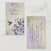 Silhouet Hummingbird en bloemen Visitekaartje (Voorkant / Achterkant)