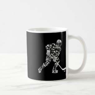 Silhouet ijshockeyspeler vrouwen moeder meisje koffiemok