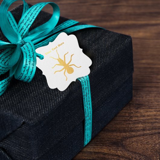 Silhouet in goud van Big Creepy Crawly Ant Bedankjes Labels