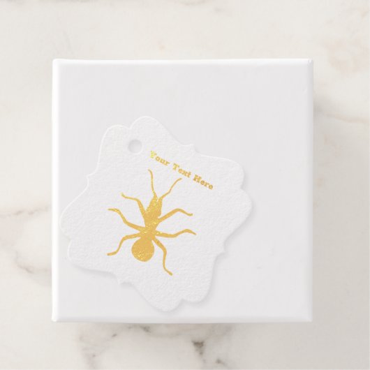 Silhouet in goud van Big Creepy Crawly Ant Bedankjes Labels (Met doos)