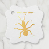 Silhouet in goud van Big Creepy Crawly Ant Bedankjes Labels (Voorkant)