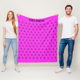 Silhouet Inspirerend Dansers Patroon Paarse Fleece Deken