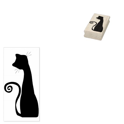 silhouet kat kunst stempel (Gestempeld)