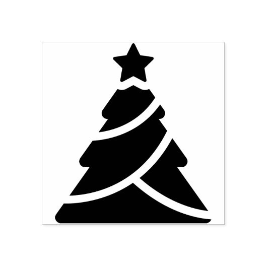 silhouet kerstboom kunst stempel (Afrduk)