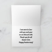 Silhouet Kissing Paar Jubileum Kaart (Binnen)