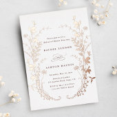 Silhouet Krans Oefen Diner Bloemen     Folie Uitnodiging