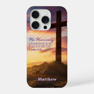 Silhouet Kruis Bijbeltekst Persoonlijk iPhone 15 Pro Case