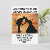 SILHOUET KUNSTWERK TROUW UITNODIGINGEN (Staand voorkant)