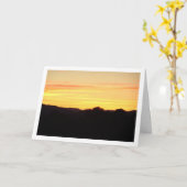 Silhouet Landschap Oranje Zonsondergang Kaart (Gele Bloem)