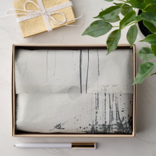 Silhouet Leeuwenkop in boom Decoupage Tissuepapier (Geschenk)