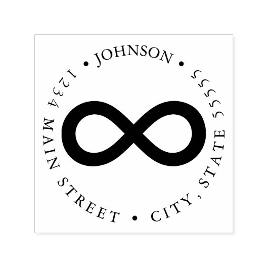 Silhouet Lemniscate Infinity Symbool Retourlabel Zelfinktende Stempel (Design)