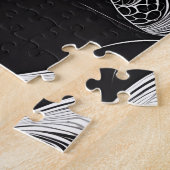 Silhouet Liefdesverhaal: Zwart & Wit Kus Legpuzzel (Zijkant)