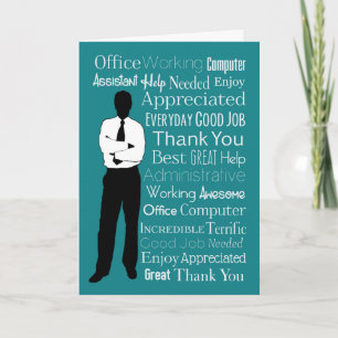 Silhouet Man met typografische woorden Bedankkaart