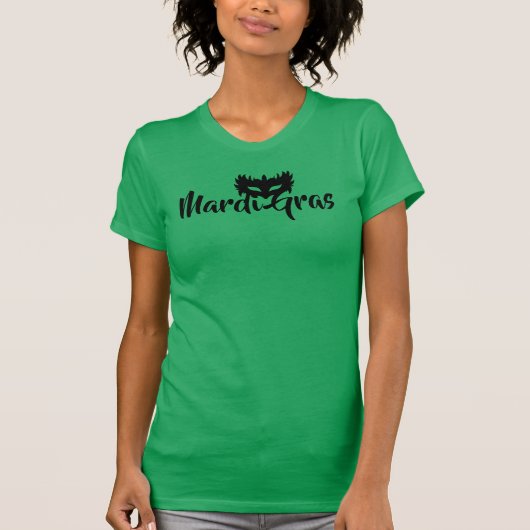 Silhouet Masker Mardi Gras T-shirt (Voorkant)