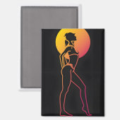 silhouet meisje magneet (Voorkant / Achterkant)