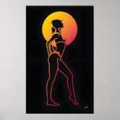 silhouet meisje poster (Voorkant)