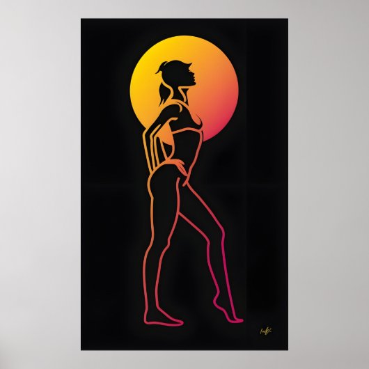silhouet meisje poster (Voorkant)