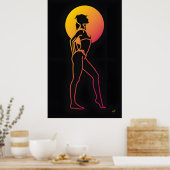 silhouet meisje poster (Keuken)