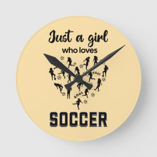 Silhouet meisjes die Voetbal spelen  Ronde Klok