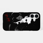 Silhouet met handtekening iPhone 16 hoesje (Achterkant horizontaal)