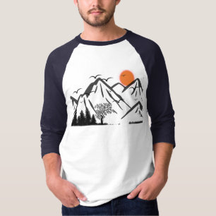 Silhouet met vliegende vogels t-shirt