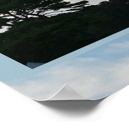 Silhouet met wolken Poster (Hoek)