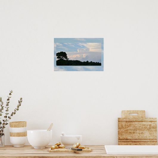 Silhouet met wolken Poster (Keuken)