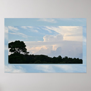 Silhouet met wolken Poster