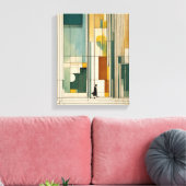 Silhouet Moderne Kleurrijke Verpakte Kunst Canvas  (Insitu (Woonkamer))