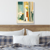 Silhouet Moderne Kleurrijke Verpakte Kunst Canvas  (Insitu (Slaapkamer))
