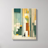 Silhouet Moderne Kleurrijke Verpakte Kunst Canvas  (Voorkant)