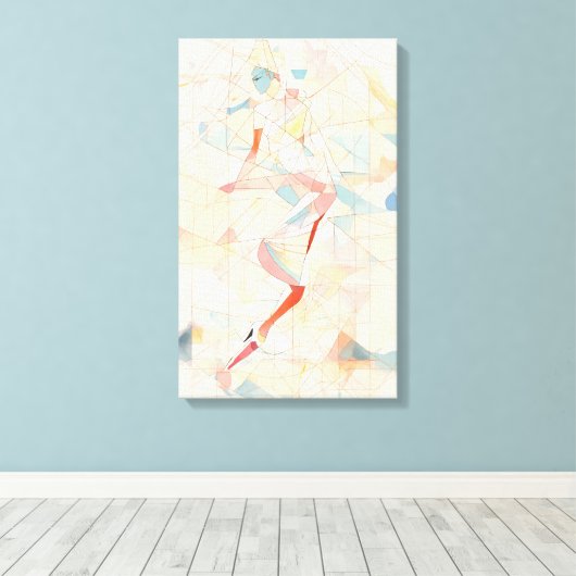 Silhouet Moderne Kleurrijke Verpakte Kunst Canvas  (Insitu (Houten vloer))