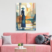 Silhouet Moderne Kleurrijke Verpakte Kunst Canvas  (Insitu (Woonkamer))