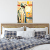 Silhouet Moderne Kleurrijke Verpakte Kunst Canvas  (Insitu (Slaapkamer))