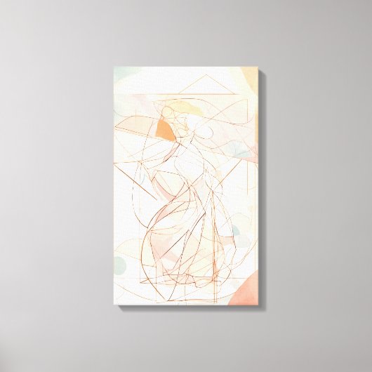 Silhouet Moderne Kleurrijke Verpakte Kunst Canvas  (Voorkant)