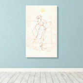 Silhouet Moderne Kleurrijke Verpakte Kunst Canvas  (Insitu (Houten vloer))