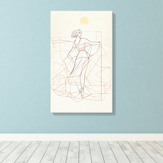 Silhouet Moderne Kleurrijke Verpakte Kunst Canvas  (Insitu (Houten vloer))