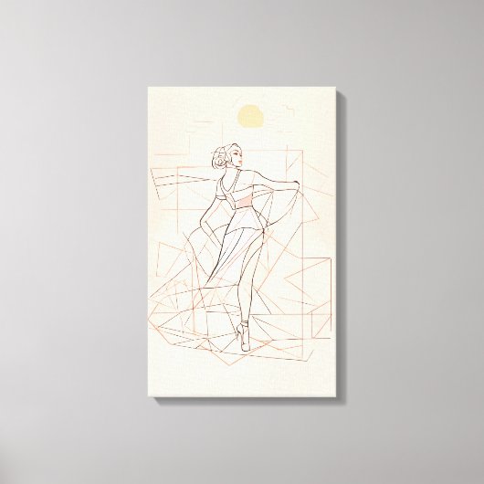 Silhouet Moderne Kleurrijke Verpakte Kunst Canvas  (Voorkant)