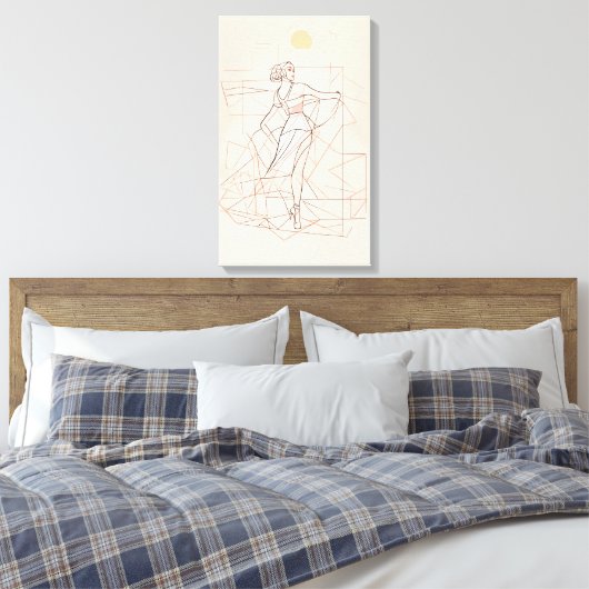 Silhouet Moderne Kleurrijke Verpakte Kunst Canvas  (Insitu (Slaapkamer))