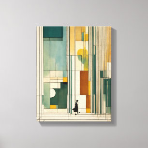 Silhouet Moderne Kleurrijke Verpakte Kunst Canvas  Afdruk