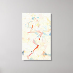 Silhouet Moderne Kleurrijke Verpakte Kunst Canvas  Afdruk